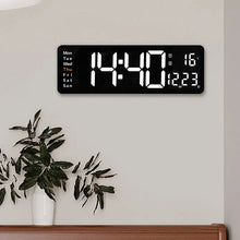 16-Inch Large-Screen Digital Wall Clock Temperature Date Week Display Remote Control Double Alarm Clock 12/24H LED Wall Clock