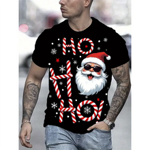 Funny Christmas Party Pattern T Shirt For Men Santa Claus 3D Printed Tees Summer Casual Short Sleeve Loose T-Shirts O-Neck Tops