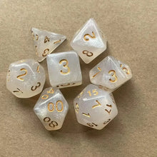 7PCS New Starry Glitter DND Dice Set, D4/D6/D8/D10/D12/D20 Polyhedral RPG Dice for Tabletop Games, Board Game Accessories