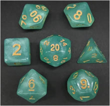 7PCS New Starry Glitter DND Dice Set, D4/D6/D8/D10/D12/D20 Polyhedral RPG Dice for Tabletop Games, Board Game Accessories