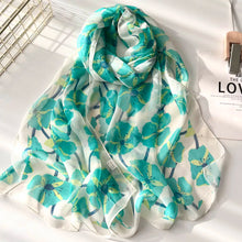 Pretty Flower Women Foulard Elegant Chiffon Georgette Bandana Scarf Summer Beach Sun Protection Thin Breathable