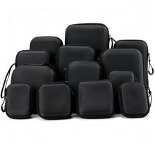 New Hard Shell EVA Storage Box Mini Portable Pouch Carrying Bag Black Zipper Earphone Case Digital Accessories