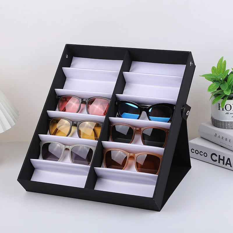 12/18 Slot / Grid Eyeglass Storage Box Sunglasses Display Stand Eyeglass Storage Tray Ladies Gentlemen Eyeglass Collection Box