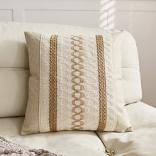 1pc Cotton Linen Bohemian Macrame Crochet Pillowcase 18 * 18inch with Tassels Style for Weddings, Dining, Parties, and HomeDecor