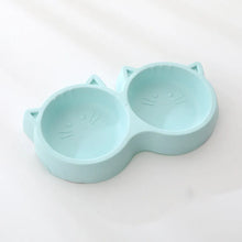 Cat Feeder Accessories Pet Supplies Pet Cat Double Bowl Material Cartoon Cat Face Shape Food Water Feeding Bowl Non-slip Puppy