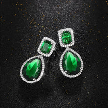2026 New Style Fashion Green Crystal Pendant Earrings for Women's Engagement Party Accessories with Noble  Unique Jewelry