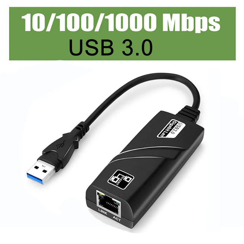 Wired USB 3.0 To Rj45 Lan Ethernet Adapter 10/100/1000Mbps RTL8153 Network Card For PC Laptop