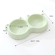 Cat Feeder Accessories Pet Supplies Pet Cat Double Bowl Material Cartoon Cat Face Shape Food Water Feeding Bowl Non-slip Puppy