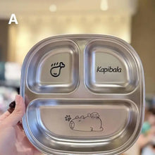 Fruit Salad Plate Tableware Dishwasher Safe Capybara 2/3/4 Grids Food Plate Dishes Reusable Square Divided Dinner Plates