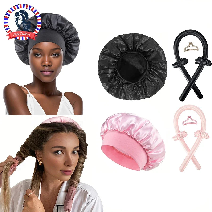 Heatless Curling Set with Satin Cap