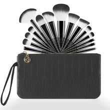 33Pcs All In One Makeup Tools Set 15 Brushes Beauty Sponges Powder Puff Eyelash Curler With Storage Bag For Full Face Makeup