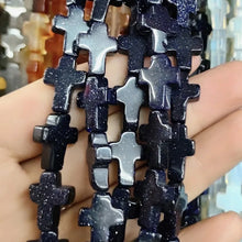 12x16x5mm Natural Stone Cross Loose Beads Semi-Precious Agate DIY Necklace Pendant Jewelry Making Accessories Wholesale