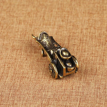 Retro Ornament Bull Pull Vehicle Figurines Pure Copper Chinese Folk Feng Shui Crafts Home Decoration Accessories Bring Good Luck