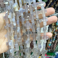 Natural Stone Cross Shape Agate Jade Quartz Turquoise Spacer Beads For Jewelry Making DIY Bracelet Necklace Earring 12X16MM 