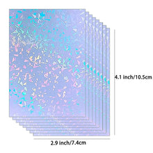 50pcs Holographic Sticker Paper Clear Vinyl 2.9 X 4.1 Inch Self-Adhesive Waterproof Transparent Cold Laminating Film for Crafts