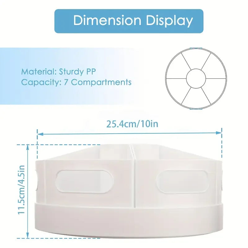 360° Rotating Desk Organizer With 7 Removable Bins Multi- Pen Holder Offices Accessories Stationery Pencil Office School