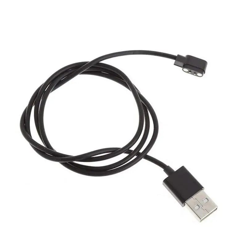 Universal 2Pin Strong Magnetic Charge Cable USB Charging Line Cord ABS Material Black White for Smart Watches