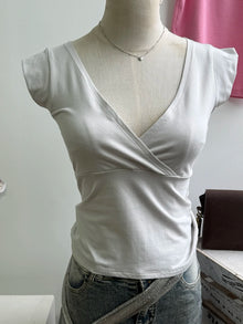 Mint Green V-neck Sleeveless T-shirts Women Summer Simple Fairy Style Slim Cotton Crop Tops Vintage Sweet Preppy Style Vests Y2K