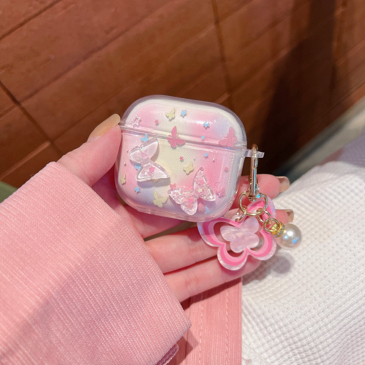 Case For 2025 New AirPods Pro3 4 3 2 1 Pro 2 Case TPU Cute DIY Rabbit Fishing Shell Dog Earphone Protective Cover With Pendant