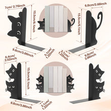 Cat Shaped Bookend Bookshelf Decorative Metal Book End Book Stopper for Office Home Library Cute Desk Bookshelf Decor Organize