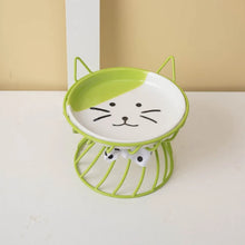 Pet Accessories With Stand Ceramic Cat Bowl Non-Slip Large Capacity Dog Water Bowl Cartoon Pet Feeder Pet Drinking