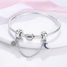 Hot Selling 925 Sterling Silver Charm Star Moon Safety Chain Suitable for Original Bracelets, Necklaces, Jewelry Gifts