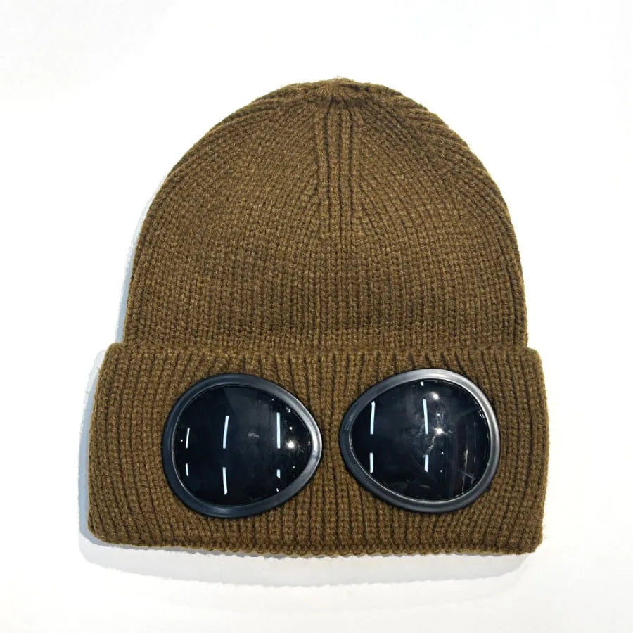 New Winter Warm Beanie Hats Women Men Winter Windproof Glasses Knitted Ski Mask Cap Outdoor Ear Protection Sports Cold Hat