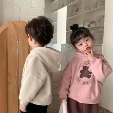 2026 Cute Bear Plush Kids Sweatshirts Hoodies  Korean Winter Kids Wear Thick Plush Sweater Toddler Chdlren Clothes Outer Wear