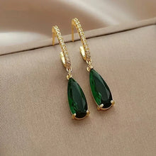 2026 New Style Fashion Green Crystal Pendant Earrings for Women's Engagement Party Accessories with Noble  Unique Jewelry
