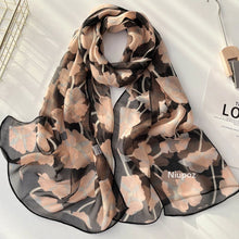 Pretty Flower Women Foulard Elegant Chiffon Georgette Bandana Scarf Summer Beach Sun Protection Thin Breathable
