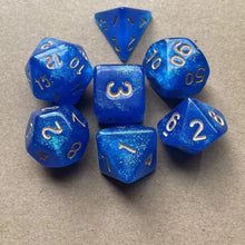 7PCS New Starry Glitter DND Dice Set, D4/D6/D8/D10/D12/D20 Polyhedral RPG Dice for Tabletop Games, Board Game Accessories