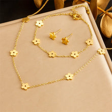 DIEYURO 316L Stainless Steel Pearl Butterfly Flowers Necklace Bracelet Earrings Suit Women New Trend Non-fading Jewelry Set Gift