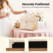 Wedding Card Box with Heart Lock, Clear Acrylic Money Gift Box Gold, for Reception Birthday Party Decor