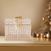 Wedding Card Box with Heart Lock, Clear Acrylic Money Gift Box Gold, for Reception Birthday Party Decor