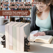 Cat Shaped Bookend Bookshelf Decorative Metal Book End Book Stopper for Office Home Library Cute Desk Bookshelf Decor Organize