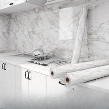 40cm Marble Waterproof Oil Resistant Mildew Proof Self-Adhesive PVC Wall Sticker for Cabinets Kitchen Countertops Wallpaper