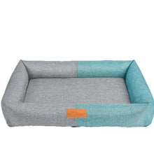 Pet Bed Square Linen Washable Cat Bed Dog Sofa Cushion with Removable Zipper Cover All Seasons