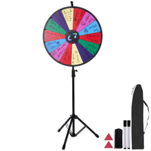 SucceBuy 18 Inch Tabletop Color Prize Wheel w/ Folding Tripod Floor Stand 14 Slots Dry Erase for Win Fortune Spinning Stand Game