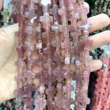Natural Stone Cross Shape Agate Jade Quartz Turquoise Spacer Beads For Jewelry Making DIY Bracelet Necklace Earring 12X16MM 