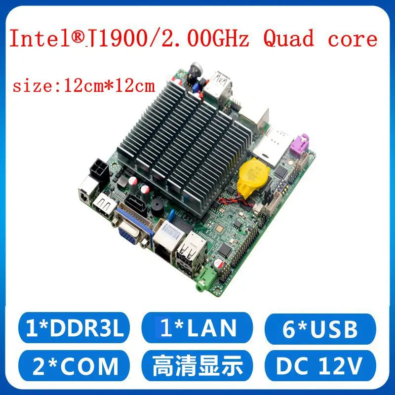 Bay Trail j1900 mini itx motherboard Quad core 2.0Ghz, DC 12V nano itx motherboard 6 USB 1 LAN