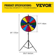 SucceBuy 18 Inch Tabletop Color Prize Wheel w/ Folding Tripod Floor Stand 14 Slots Dry Erase for Win Fortune Spinning Stand Game