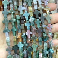 10X14MM Natural Stone Cross Shape Agates Quartz Turquoises Spacer Beads For Jewelry Making DIY Bracelet Necklace Accessories