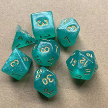 7PCS New Starry Glitter DND Dice Set, D4/D6/D8/D10/D12/D20 Polyhedral RPG Dice for Tabletop Games, Board Game Accessories