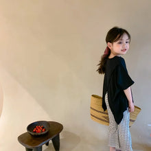 Girls T-shirt Children's Fashion T-shirt 2025 Summer New Style Back Fork Design T-shirt Baby Fashion Casual Short Sleeve Top