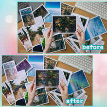 50pcs Holographic Sticker Paper Clear Vinyl 2.9 X 4.1 Inch Self-Adhesive Waterproof Transparent Cold Laminating Film for Crafts