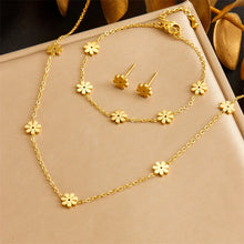 DIEYURO 316L Stainless Steel Pearl Butterfly Flowers Necklace Bracelet Earrings Suit Women New Trend Non-fading Jewelry Set Gift