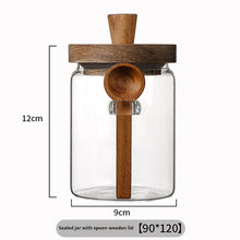 Kitchen Glass Jars with Wooden Lids and Scoop, Airtight Food Storage Containers for Sugar Coffee Bean Candy Spice Bath Salt