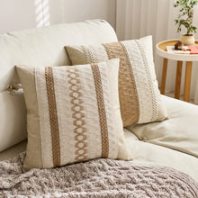 1pc Cotton Linen Bohemian Macrame Crochet Pillowcase 18 * 18inch with Tassels Style for Weddings, Dining, Parties, and HomeDecor