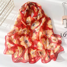 Pretty Flower Women Foulard Elegant Chiffon Georgette Bandana Scarf Summer Beach Sun Protection Thin Breathable