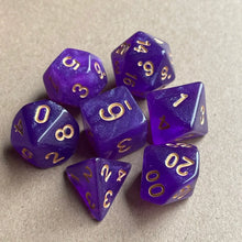 7PCS New Starry Glitter DND Dice Set, D4/D6/D8/D10/D12/D20 Polyhedral RPG Dice for Tabletop Games, Board Game Accessories